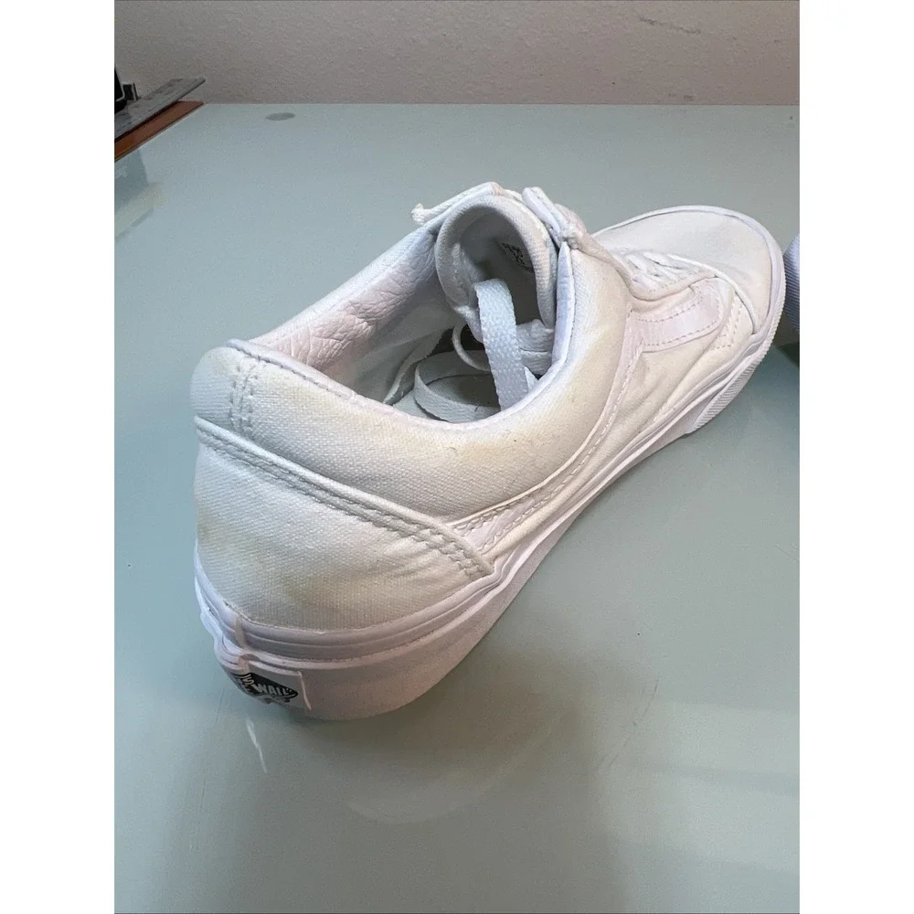 Vans Old Skool Triple White‎ Sneakers Womens 6.5 Clean Classic
